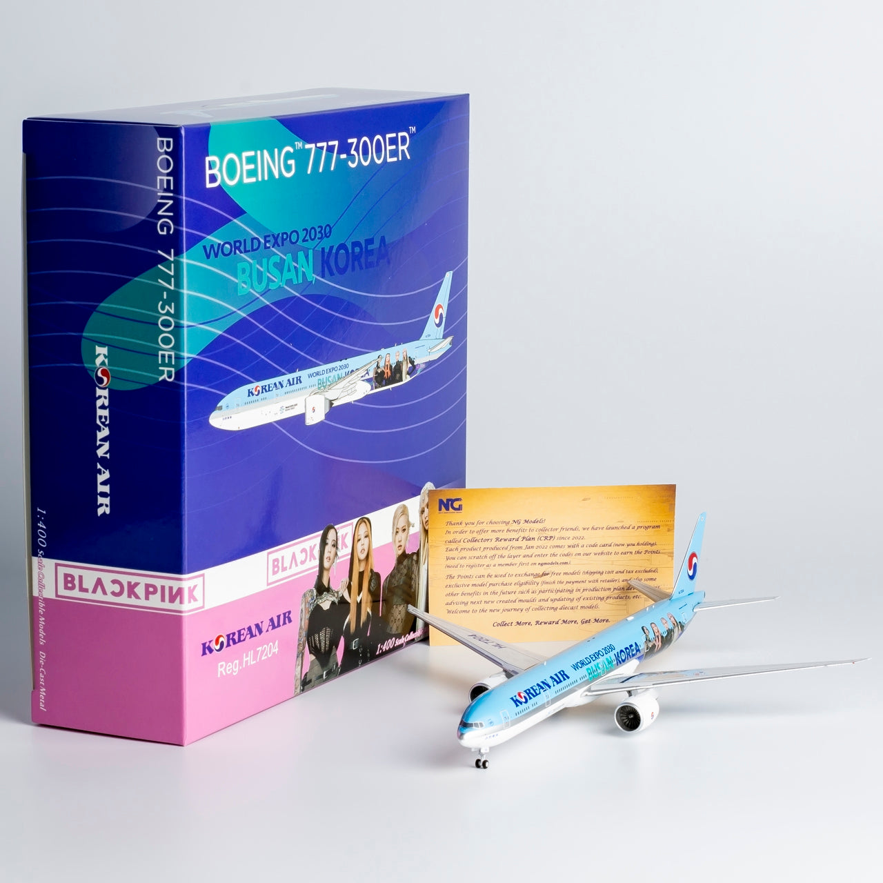 1/400 Korean Air 777-300ER Special livery for bidding World Expo 2030 Busan(BLACKPINK) livery NG 73056