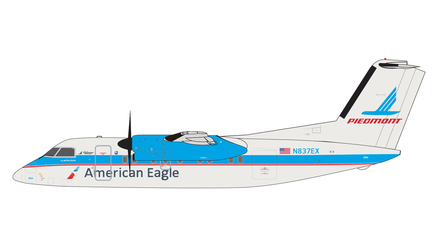 * 1/400American Eagle/Piedmont Airlines Dash 8 Q100 N837EX (Piedmont retro) Gemini GJAAL1614