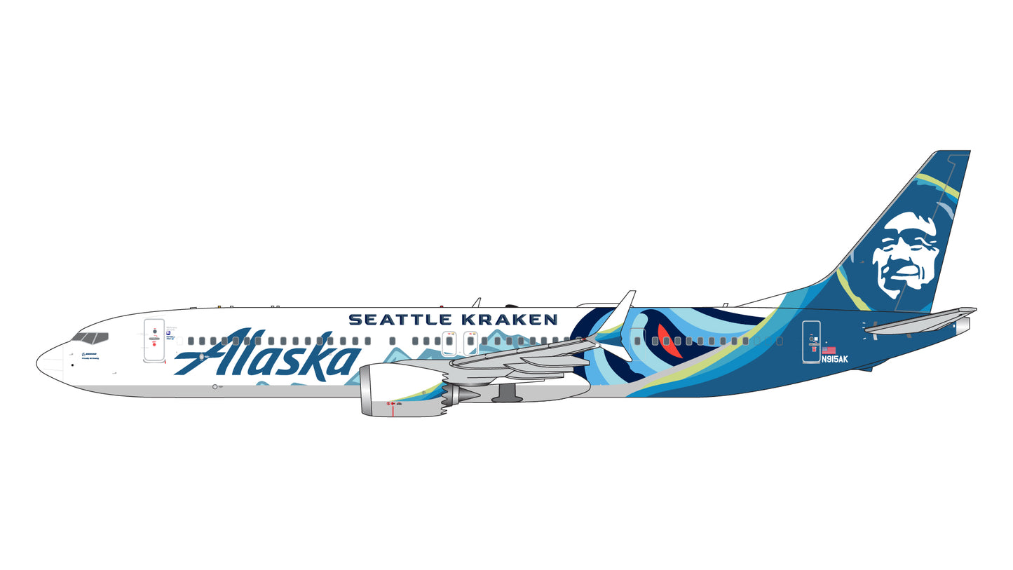 *1/400 Alaska Airlines B737 MAX 9 N915AK “Seattle Kraken” livery Gemini GJASA2189