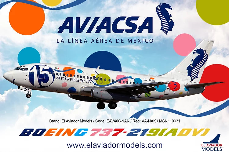 *1/400 AVIACSA B 737-200 El Aviador Models EAV400-NAK