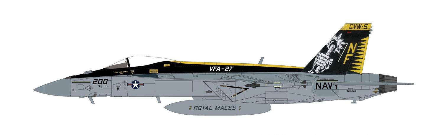 1/72 US Navy F/A-18E Super Hornet VFA-27 "Royal Maces" CVW-5 CAG USS Ronald Reagan Atusgi Air Base 2015 Hobby Master HA5125