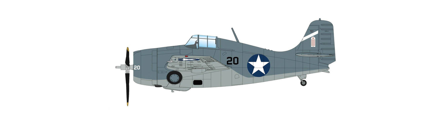 *1/48 US Navy F4F-4 Wildcat Machinist Donalad Runyon, VF-6, USS Enterprise, 1942 Hobby Master HA8906